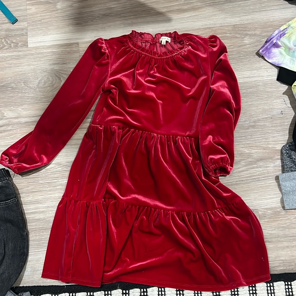 Red velvet dress